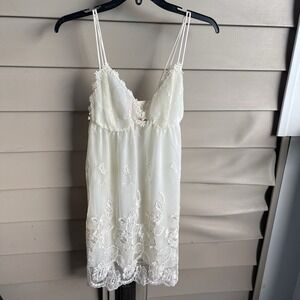 Vintage Babydoll  Lace Slip Dress Size S Coquette Dainty Soft Girl Feminine